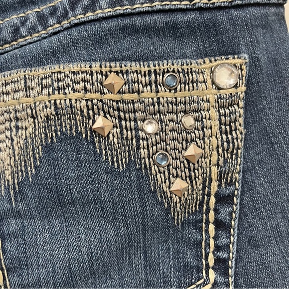 ARIAT Turquoise Studded Low Rise Bootcut Jeans Size 26 Short - Picture 7 of 12